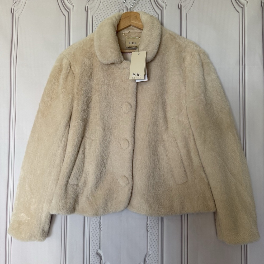 Elie SOLD Faux Fur Soft Peach Jacket Women's Size SOLD
